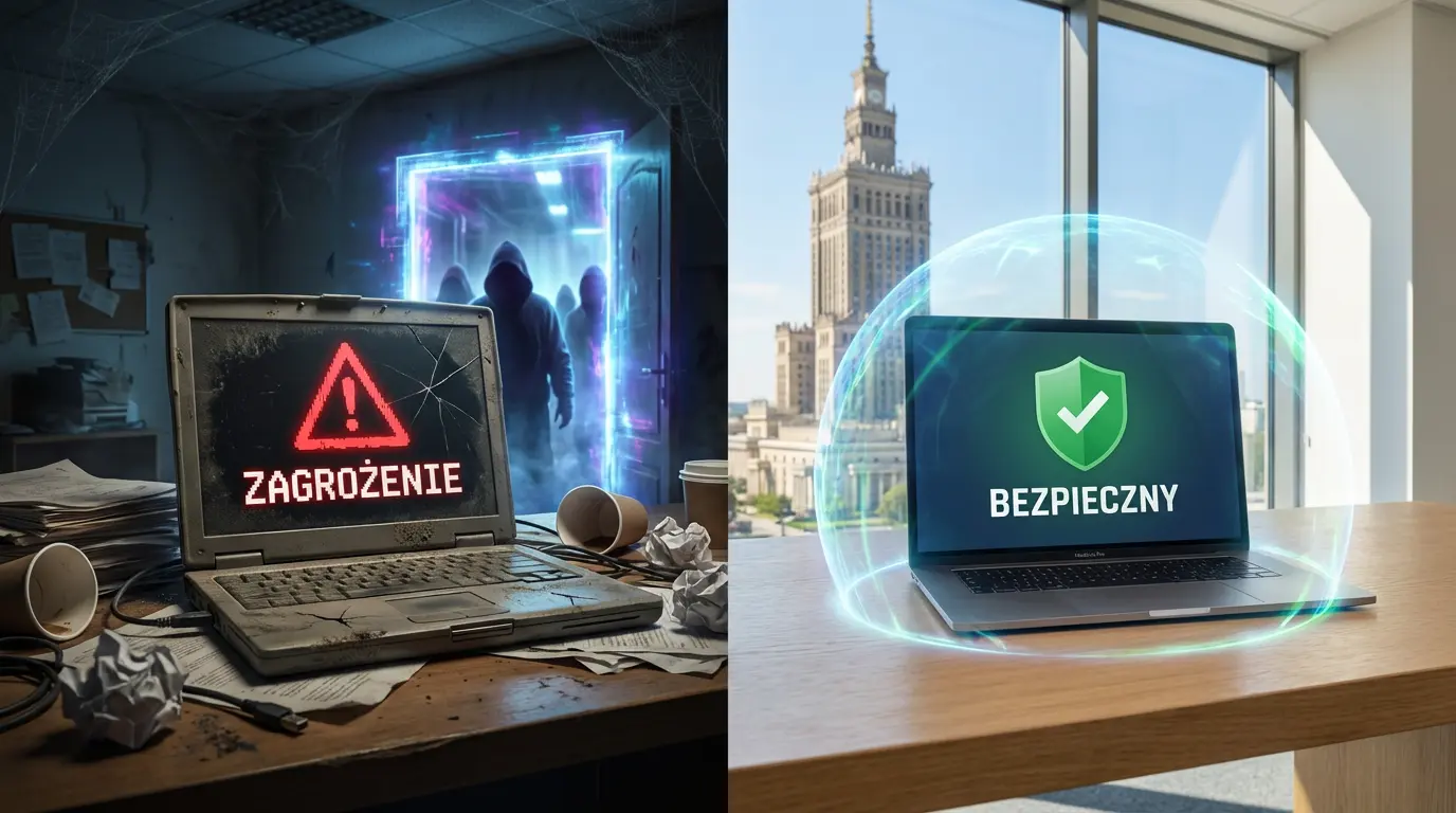 Twoja strona będzie zhakowana: Jak temu zapobiec? 1 Po lewej - twoja strona będzie zhakowana. Po prawej bezpieczna strona.