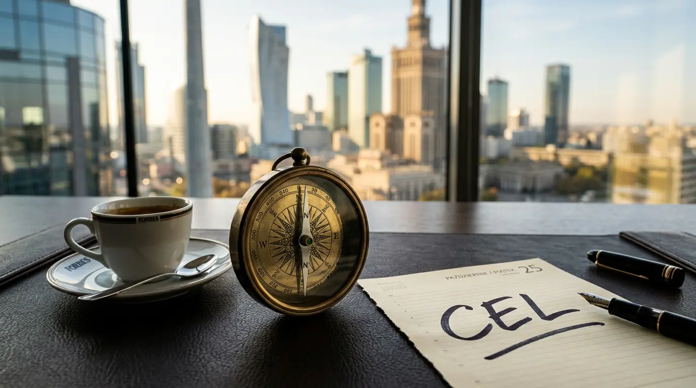 Czym naprawdę jest marketing i dlaczego bywa źle rozumiany? 5 Złoty kompas żeglarski na biurku wskazujący cel, co udowadnia, że marketing pomaga utrzymać właściwy kierunek rozwoju firmy.