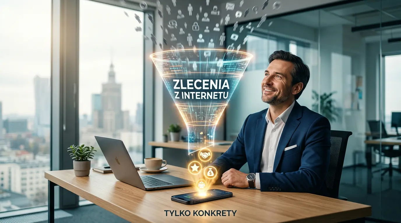 napływające zlecenia z internetu widoczne na telefonie