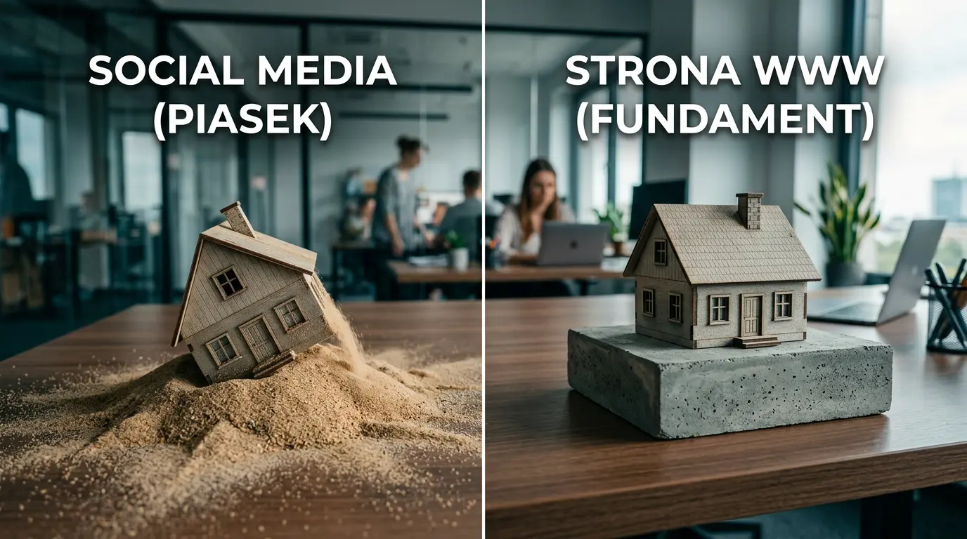 Nowe zlecenia z internetu? Sam telefon to za mało. 4 porównanie social media a strona - dom na piasku vs dom na skale